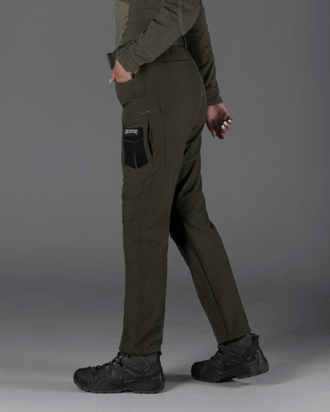 Әйелдерге арналған қысқы тактикалық жүк шалбар Softshell BEZET Echelon Khaki