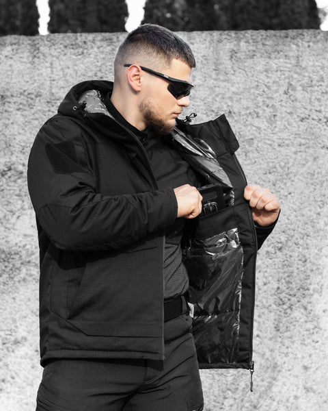 Тактикалық қысқы күрте BEZET Sturm қара