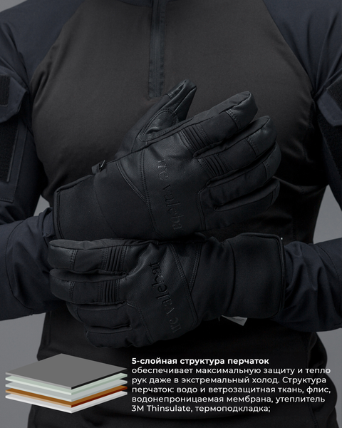 Перчатки тактические зимние черный