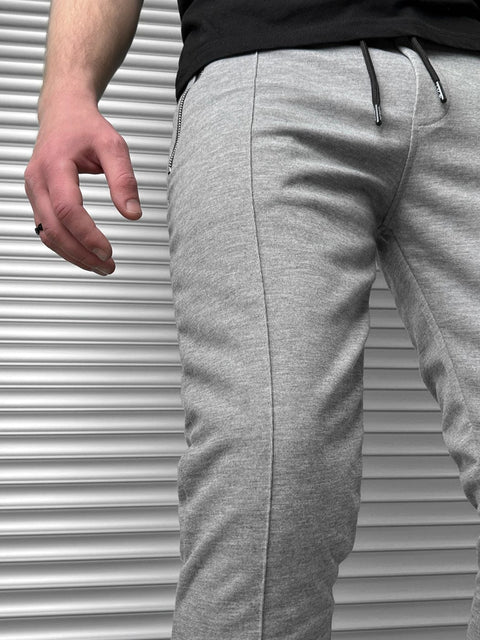 Брюки джоггеры BEZET Elegant серые